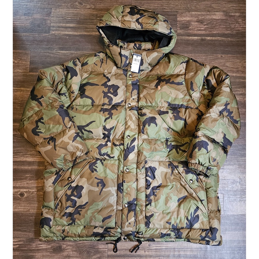 Polo Ralph Lauren Jacket Mens 4XLT Camo Down Puffer Hooded Winter Ski Coat